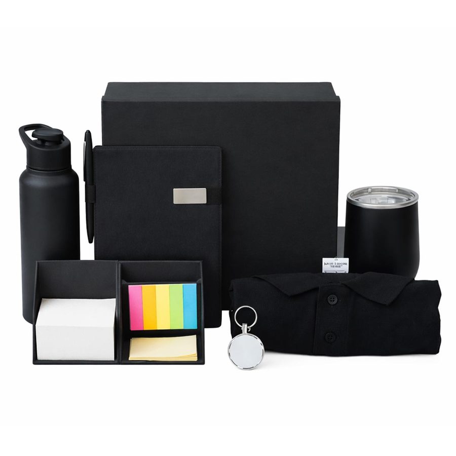 Complete employee welcome kit in black