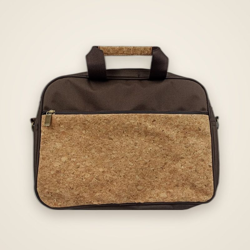 Cork and fabric laptop bag, an eco-friendly corporate gift