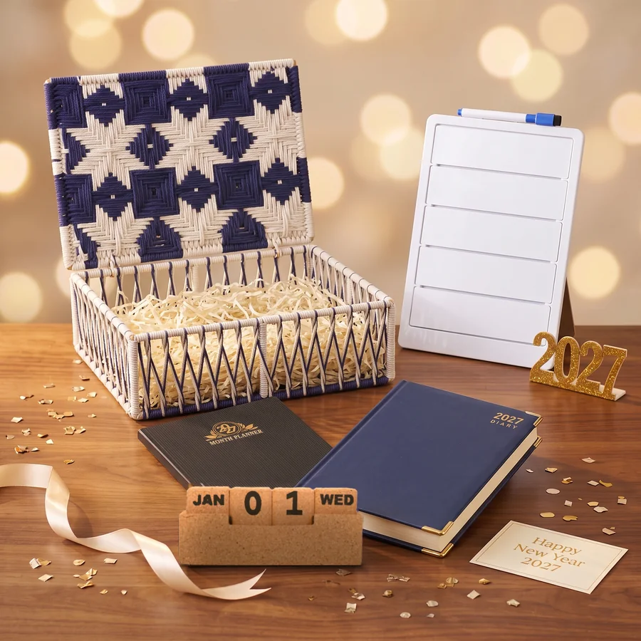 Fresh Start Desk Kit New Year corporate gift hamper, outside view